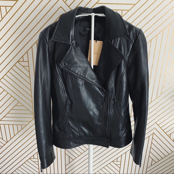 halogen faux leather jacket